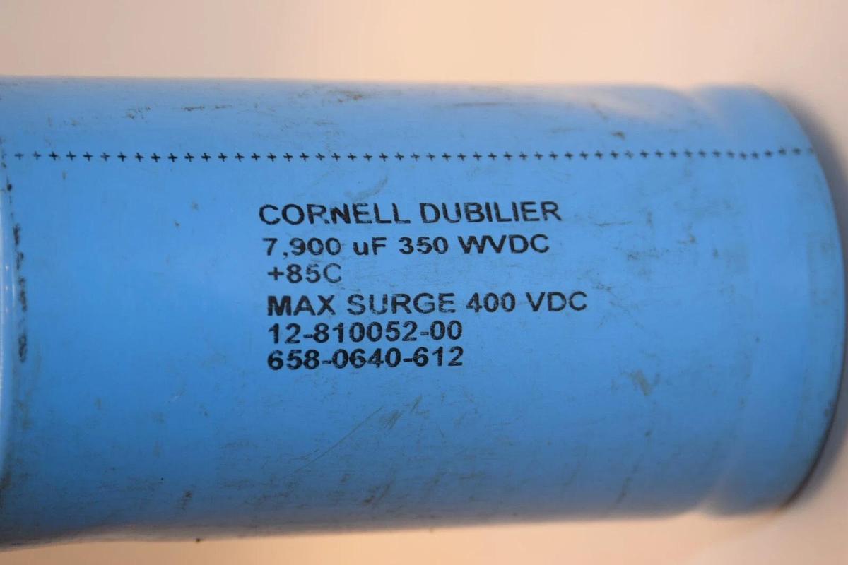 Used CORNELL DUBILIER 12-810052-00 658-0640-612 7900uF 350wvdc Capacitor