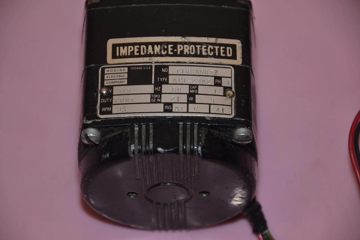Used BODINE MOTOR KCI-23A2 7I8CA0072 0.60 HZ 9 W 86 RPM