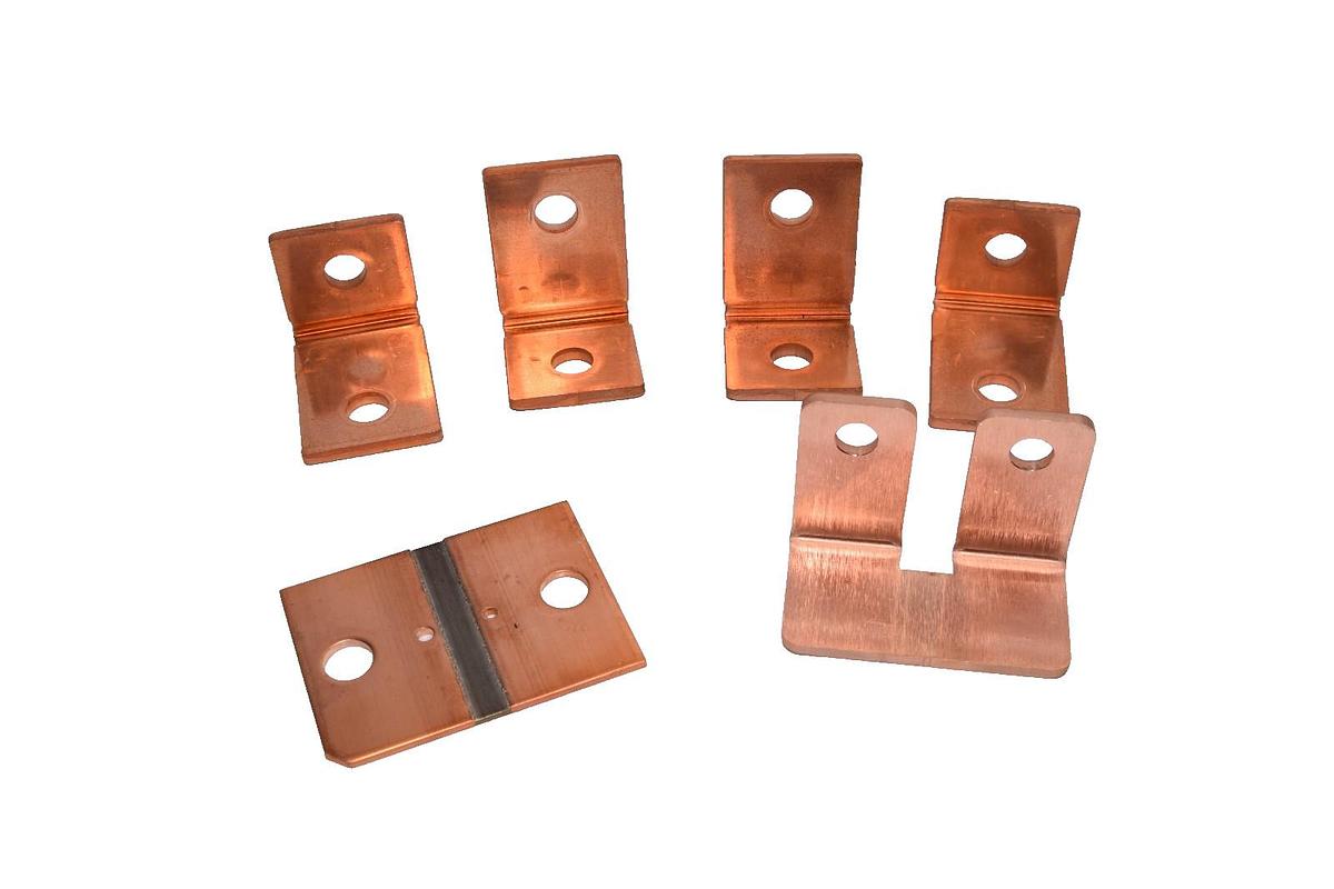 Used Buss Bar 1-5/8" x 1-7/16" x 3/16" 90° Degree L-Shaped Copper (Lot of 6)