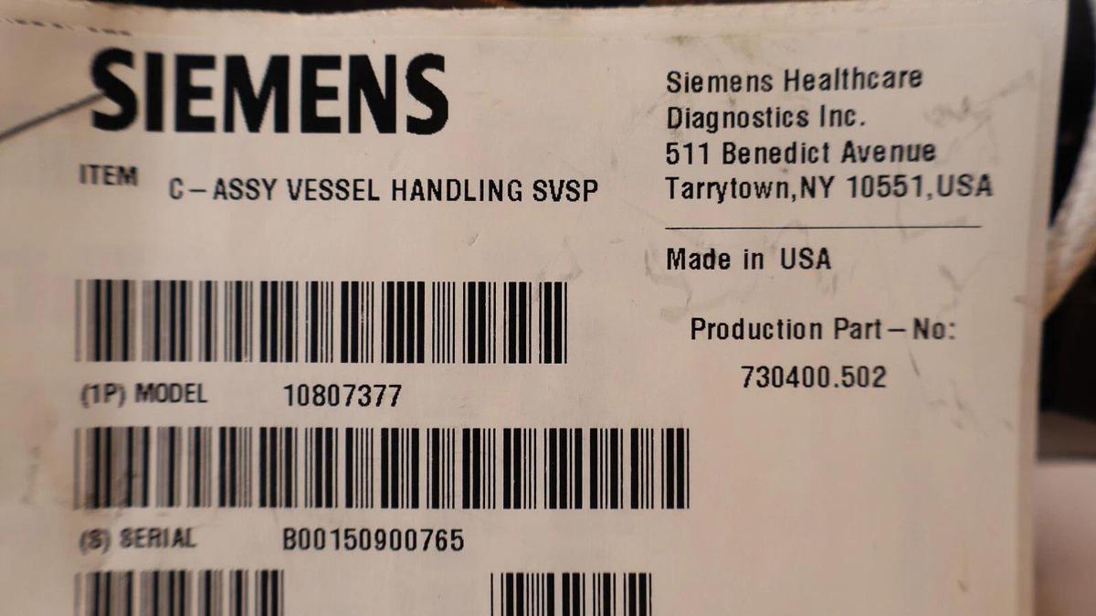 Used SIEMENS 750200.901 Vessel W/ 750221.901 Stepping Motor Assy For Analyzer Machine