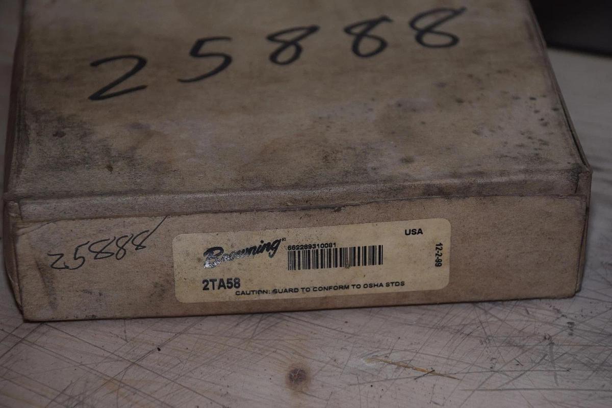 BROWNING 2TA58 2 GROOVE SHEAVE V BELT PULLEY NEW