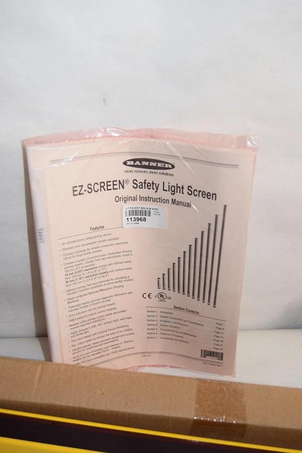 BANNER Light Curtain Set Kit 11921 SLSP30-1200P44NT 30mm Emitter & Receiver NEW