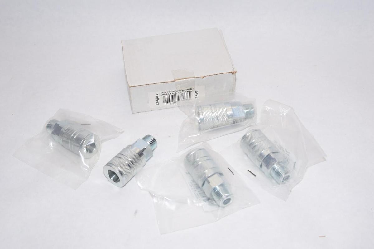 (NEW - Box of 5) LEGACY A74620-X Type E 3/8" MNPT Steel Female Coupler