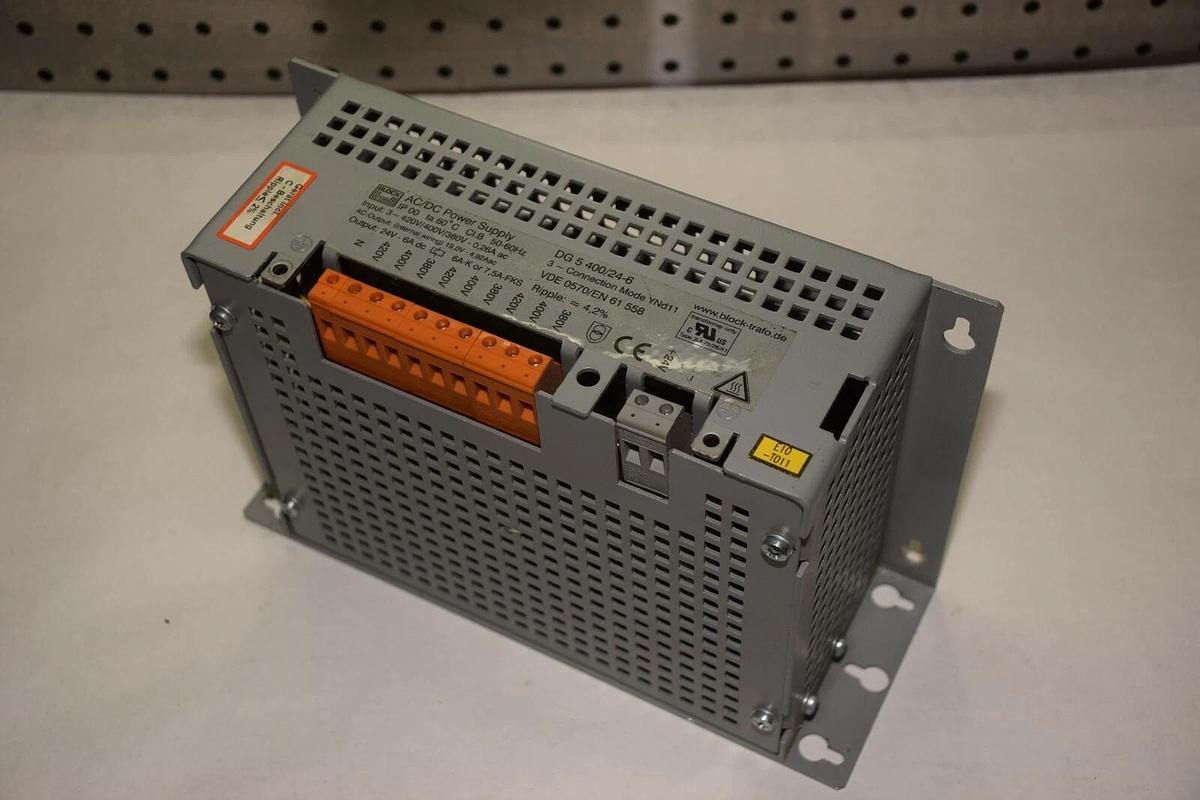Used BLOCK AC/DC Power Supply  DG5400/24-6  3ph to 24Vdc 3 Phase converter to DC 24V
