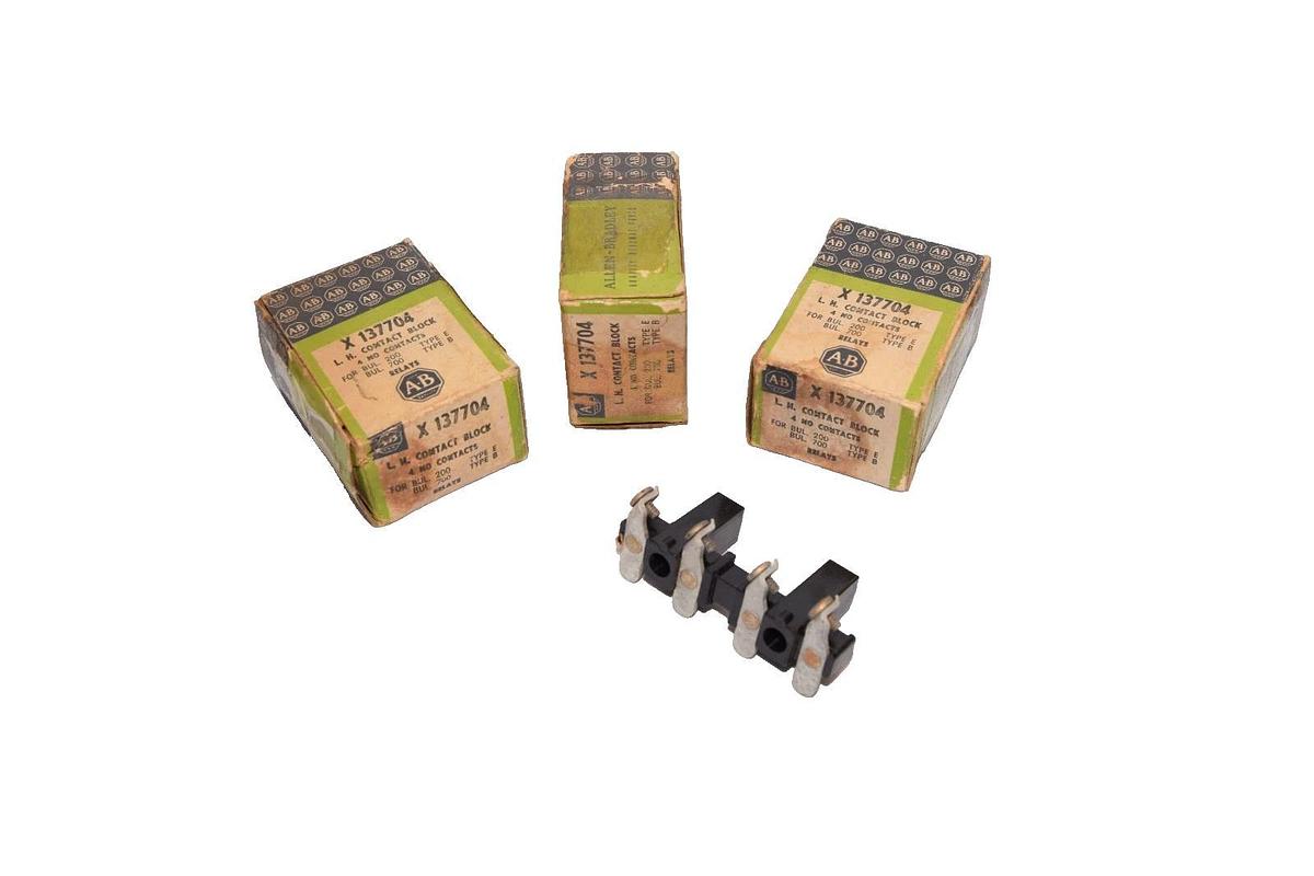 Allen Bradley X 137704 L.H. Contact Block (New - Lot of 3)