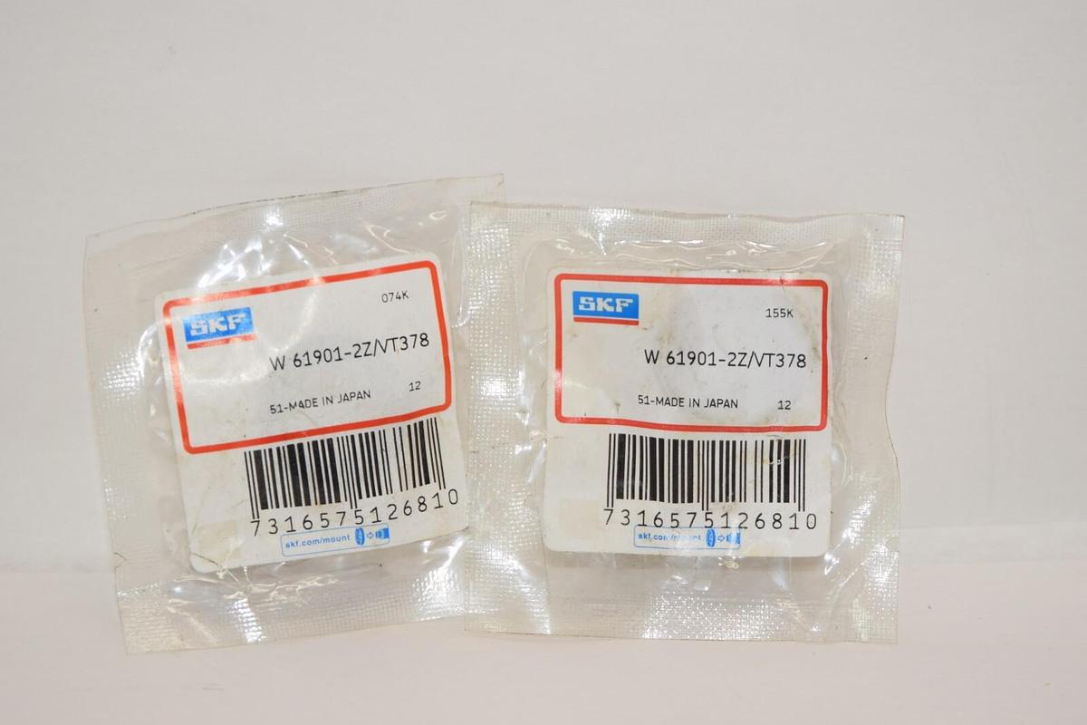 (NEW - Lot of 2) SKF W61901-2Z/VT378 Bearing