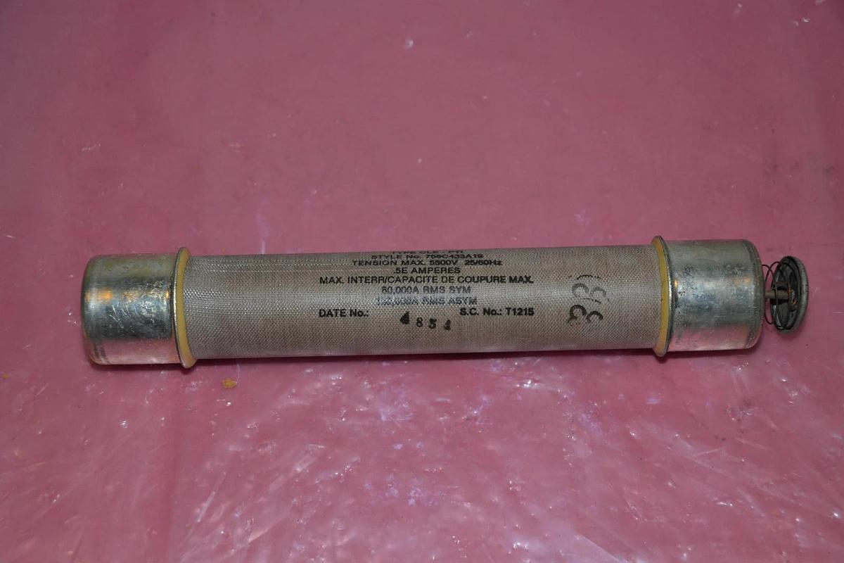Used WESTINGHOUSE FUSE CLE-PTI CLE PTI 758C433A19 FUSE 5500V 5500 V .5EA .5E A AMPS