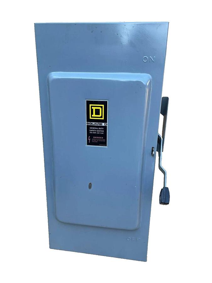 Used Square D Gen Duty Safety Switch DU324 Ser E2 200amp 200 A 200A 240v NON-FUSED