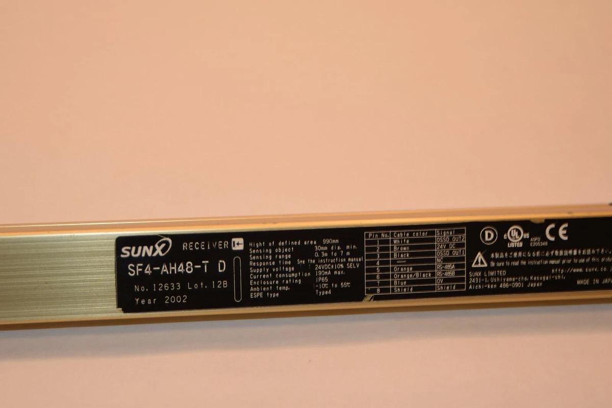 Used SUNX  SF4-AH48-T D Receiver Safety light curtain  Matsushita Electric PANSONIC
