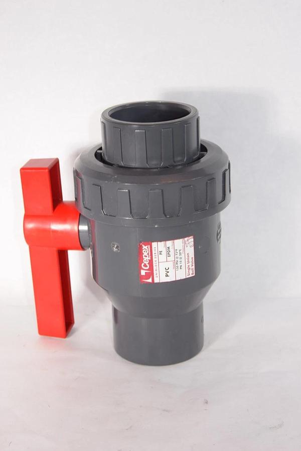 CEPEX HAYWARD PVC EPDM 2-1/2" Smooth Socket Single Union Ball Open/Close Valve