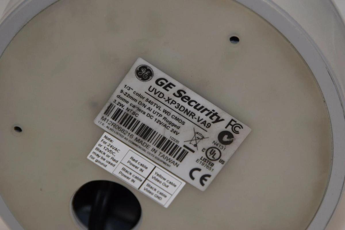 Used GE GENERAL ELECTRIC UVD-XP3DNR-VA9 1/3" Color 9-22mm Rugged Dome Camera