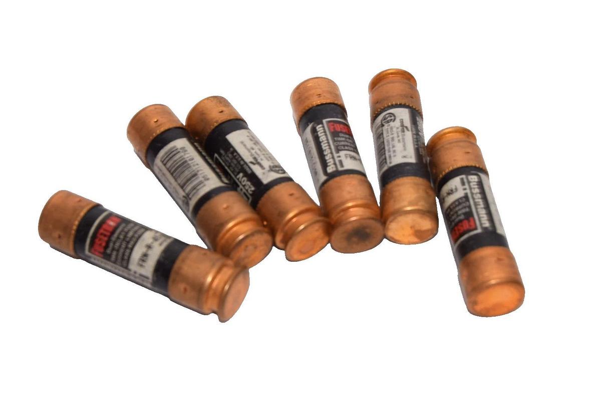 Fusetron FRN-R-45 , FRNR45 45A Amp Time Delay Fuse (New - Lot of 6)