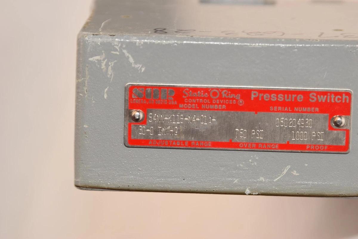 (NEW) SDR 54NN-K116-N4-C1A-30-0 IN HG 750psi 1000psi Pressure Switch