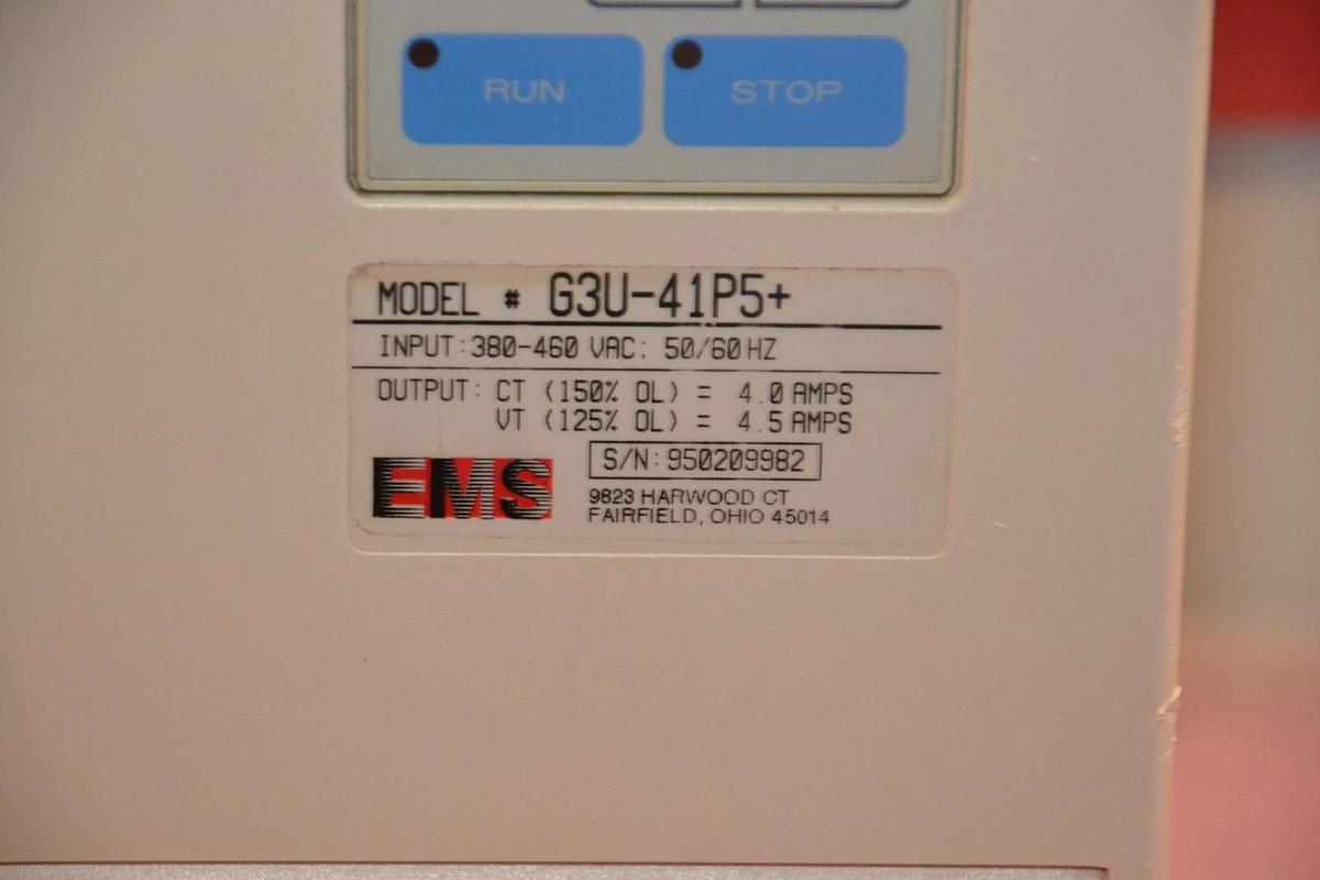 Used EMS MOTOR CONTROL CIMR-G3U41P5 CIMRG3U41P5 CIMR G3U41P5 5A 5 A AMPS