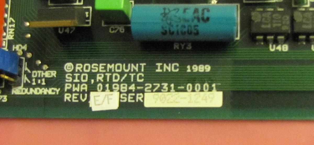 Used ROSEMOUNT CIRCUIT BOARD CARD 01984-2731-0001 0198427310001 SER.9022-1249