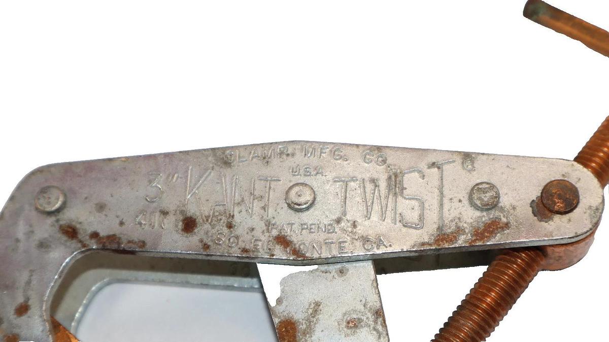Used Clamp Mfg. Kant Twist Clamp No. 410, 3"  T-handle Multipurpose Welding Clamp