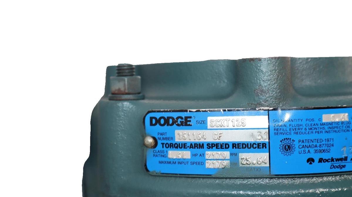 Dodge Torque-Arm Speed Reducer Gearbox SCXT-125 351164 CF 25.64 ratio (New)