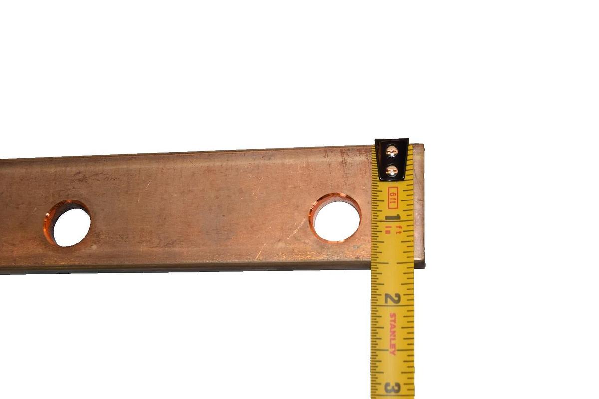 Used (Lot of 2) 5-5/8"x1-1/2"x1/4" Flat Solid Copper Buss Bar for Breaker/ Contactor