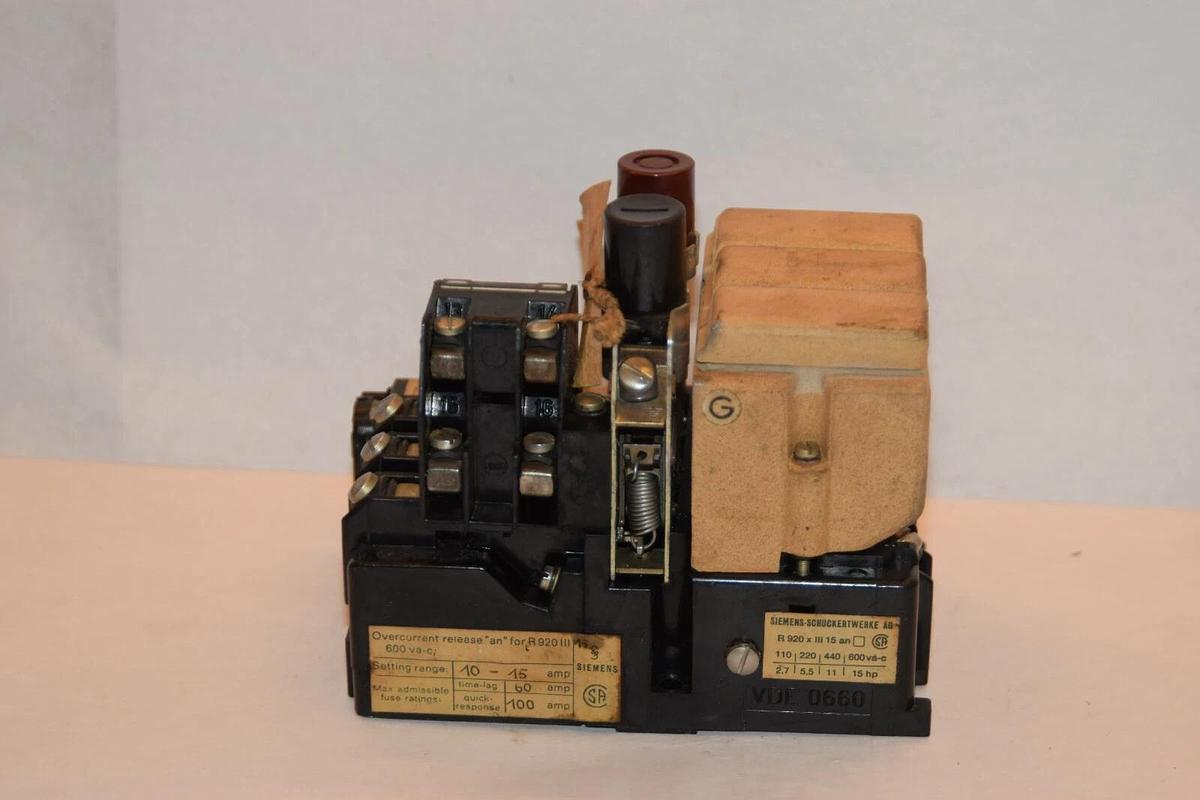 (NEW) SIEMENS Vintage R920III R920111 10-15Aam Overload Relay