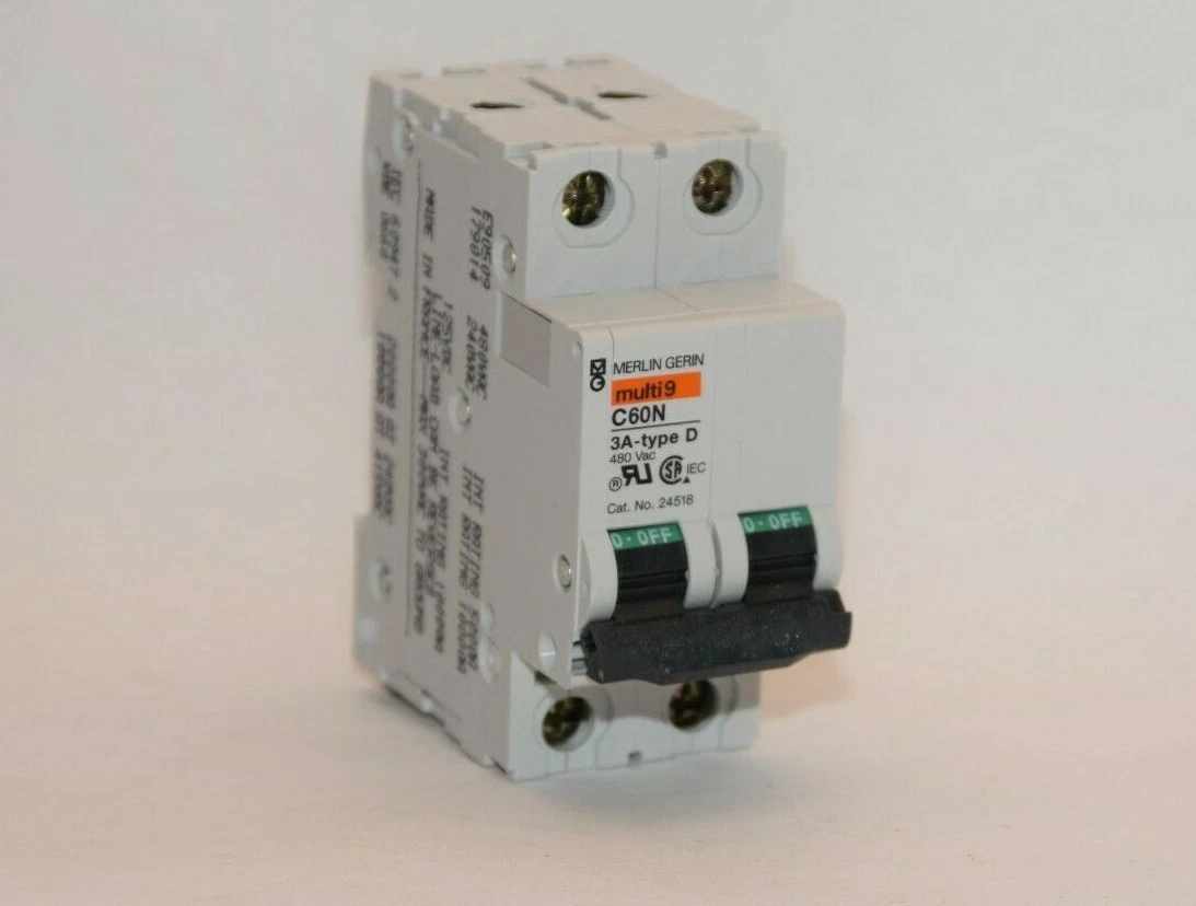 (NEW) MERLIN GERIN C60N 3A Type D 2 Pole Multi9 Circuit Breaker