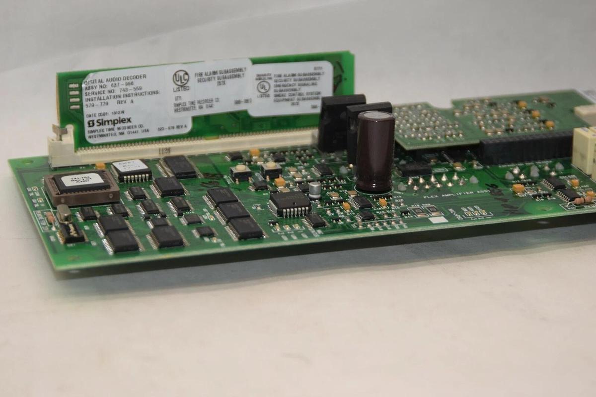 Used SIMPLEX 566-253 0566523 Flex Amplifier Assy w/ Decoder 637-996 Fire Alarm Panel