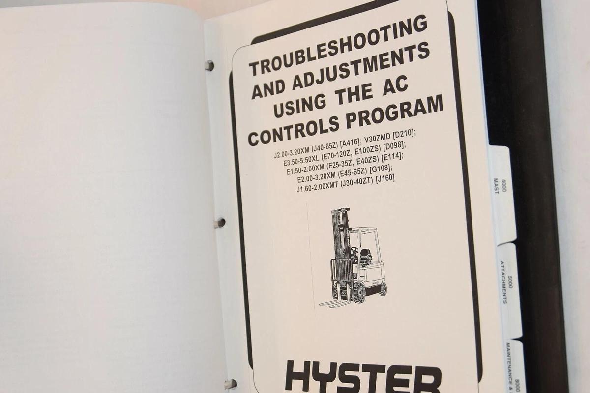 Used Hyster 1596596 Service Manual For Electric E70-120Z, E100ZS D098 E70 120Z repair