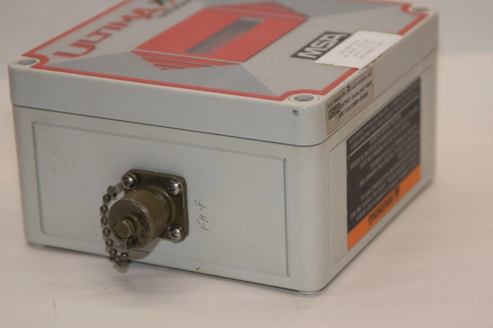 Used MSA A-ULTIMAX-XP-L-39-F-4-D-1-0-0-0-0-1-0-C 3 Wire Gas Monitor