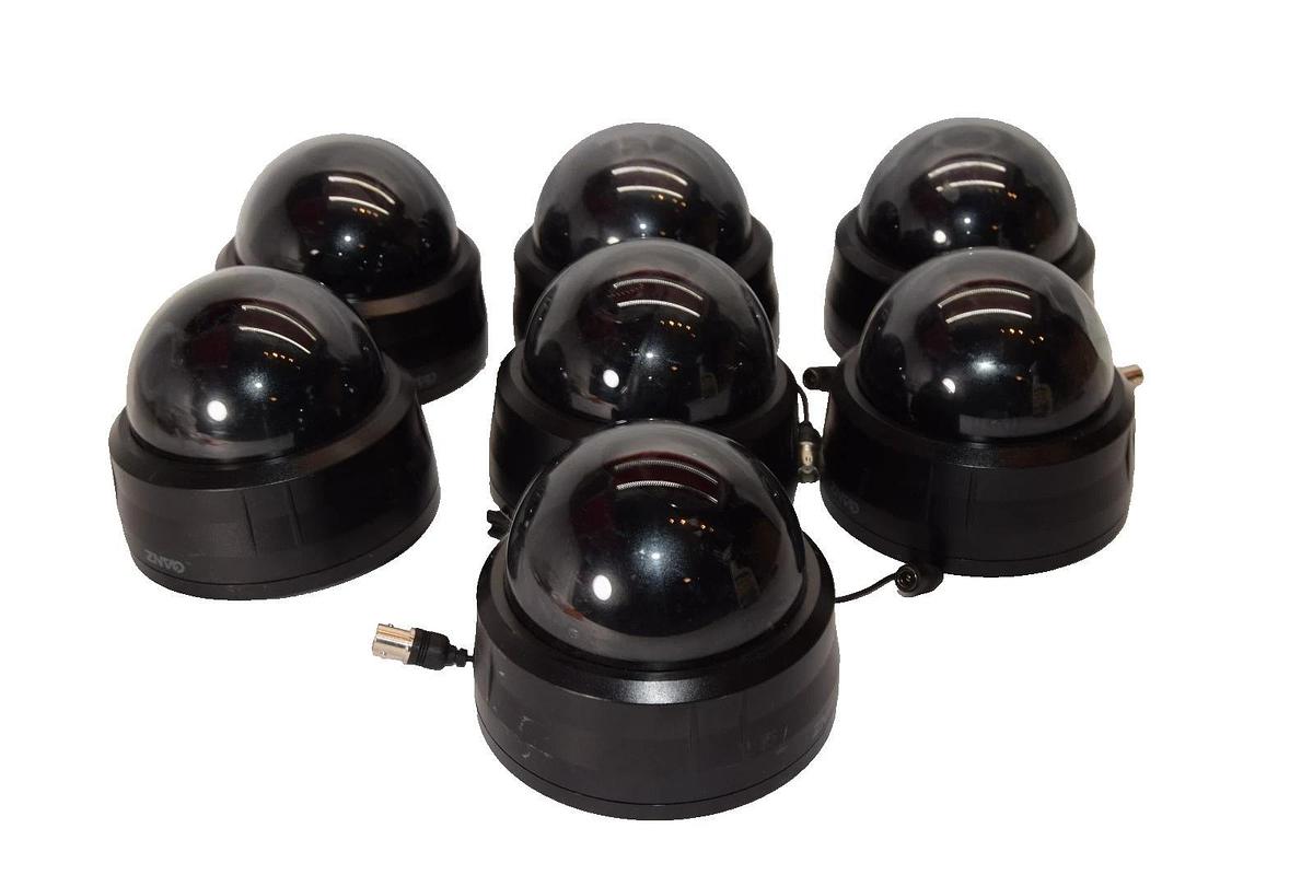 Used Ganz ZC-DW4312NHA-BL-TD 12Vdc 4.2W 3.3-12mm Dome Security Camera (Lot of 7)