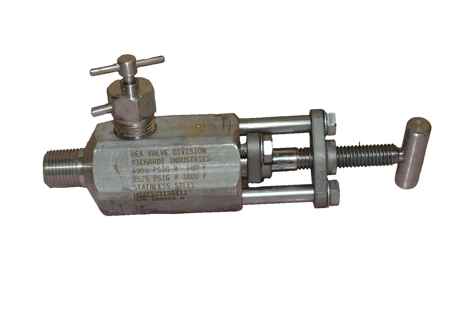 Used RICHARDS INDUSTRIES H0251U313A411 STAINLESS STEEL HEX VALVE DIVISION