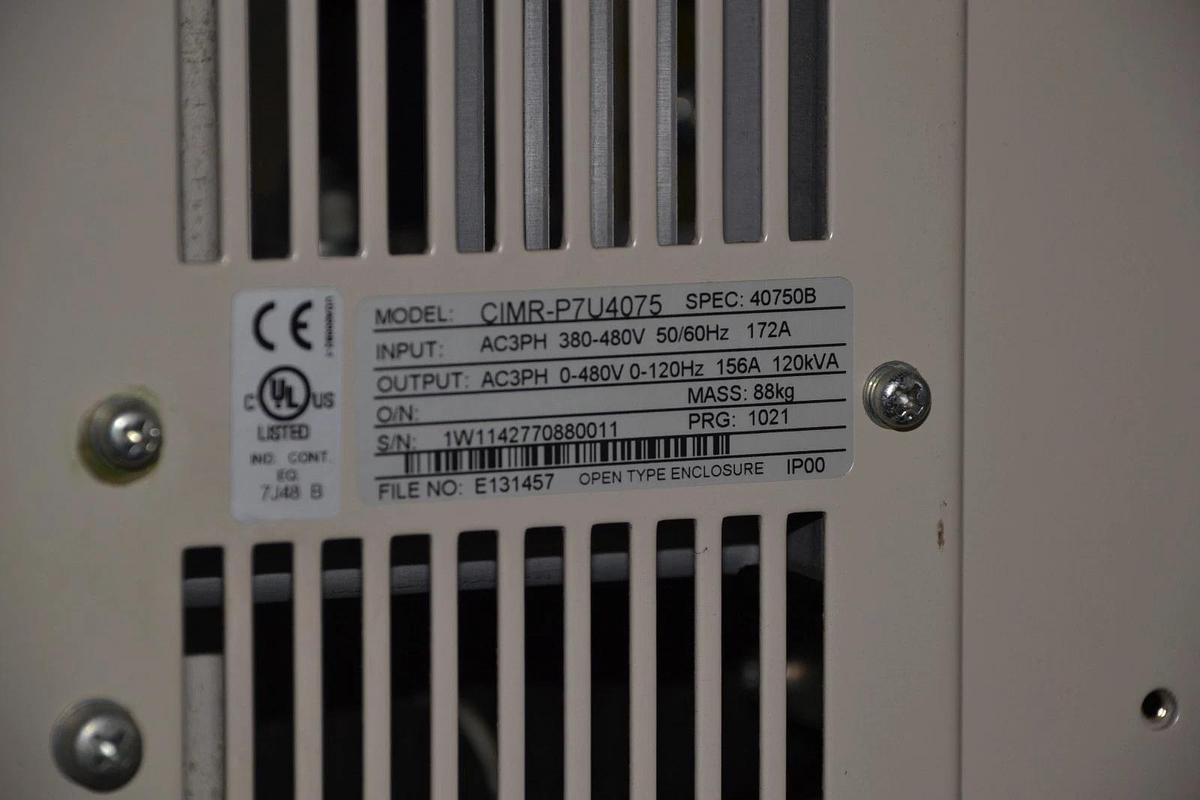 Used Yaskawa Varispeed P7 CIMR-P7U4075 125 HP 480V 156A AC VS Drive CIMRP7U4075 125HP