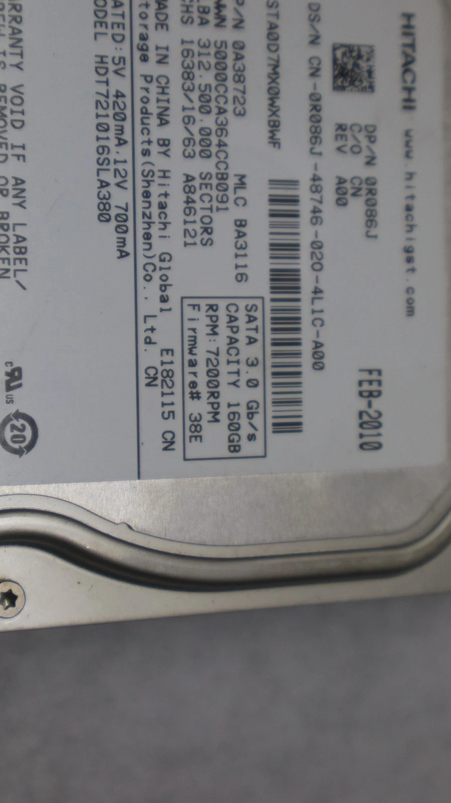 Used (Lot of 10) HDD Hard Drive Big Large Lot - 8 SATA and 2 MOLEX 500gb 160gb 80gb