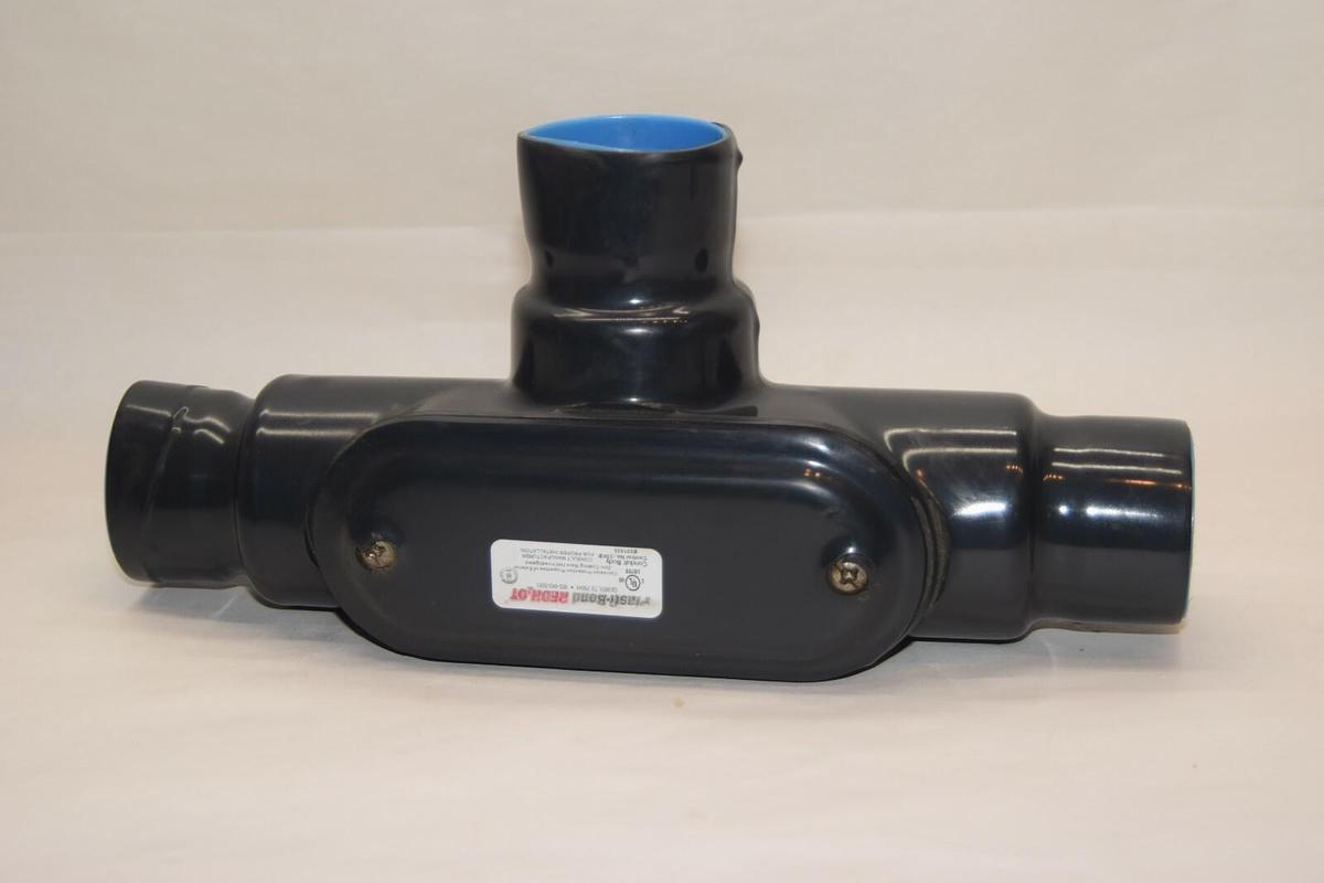 (NEW) PLASTI-BOND E231035 RedH2OT 1-1/2" Coated Conduit Body Tee T Fitting