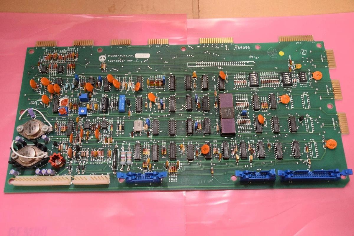 Used ALLEN BRADLEY 50387 REV P MODULATOR LOGIC CIRCUIT BOARD CARD