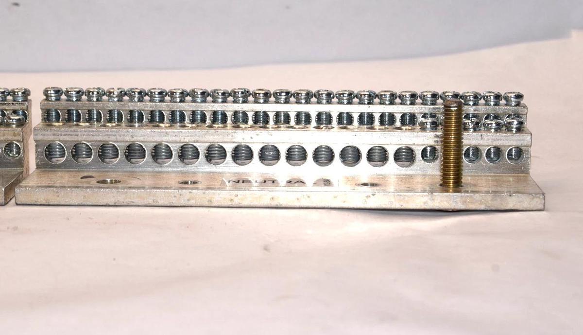 Used Y12-0540 Neutral/Ground Aluminum Bussbar Terminal (Lot of 2)