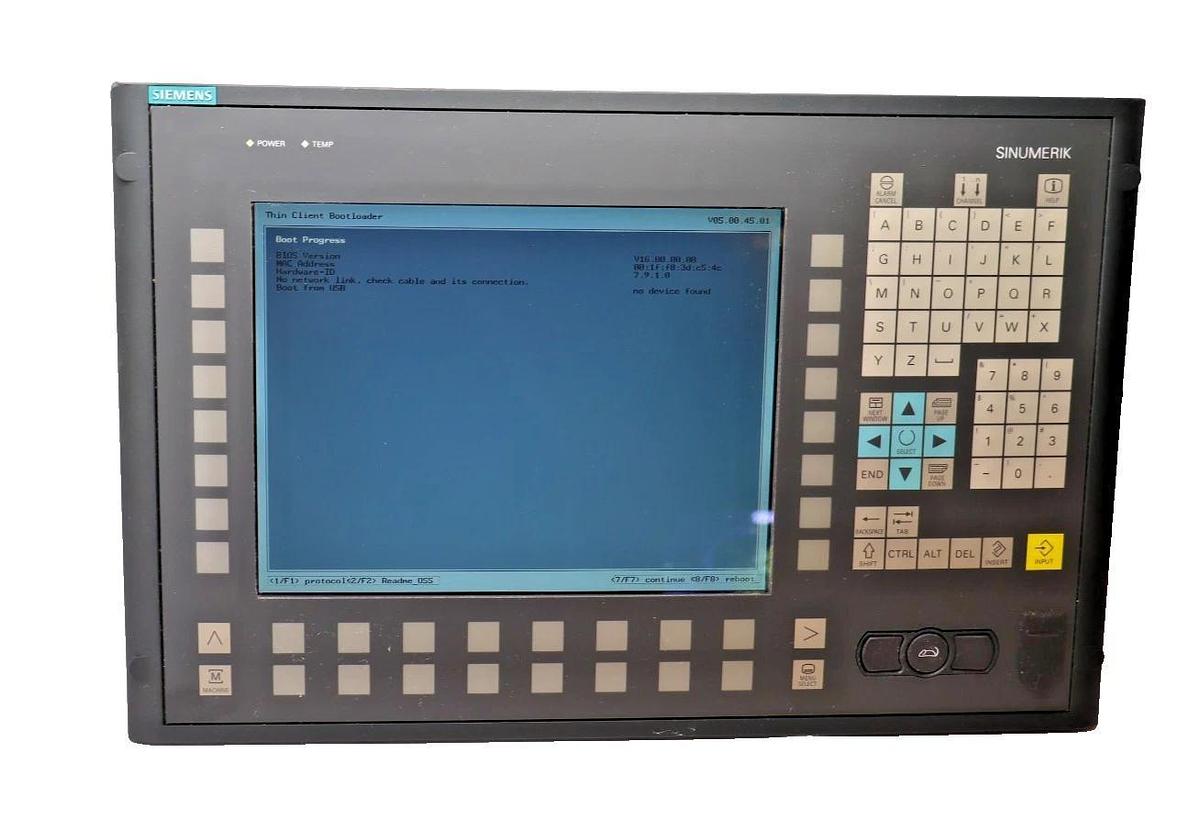 Used Siemens Sinumerik Operator PanelFront 6FC5203-0AF02-0AA1 TCU: 6FC5312-0DA00-1AA1