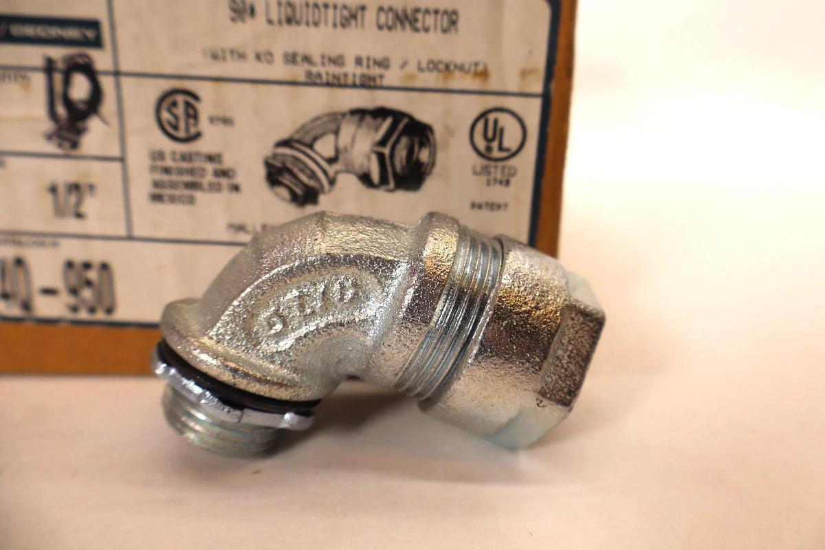O-Z / Gedney 4Q-950 1/2" 90° Liquidtight Connector (New - Box of 10)