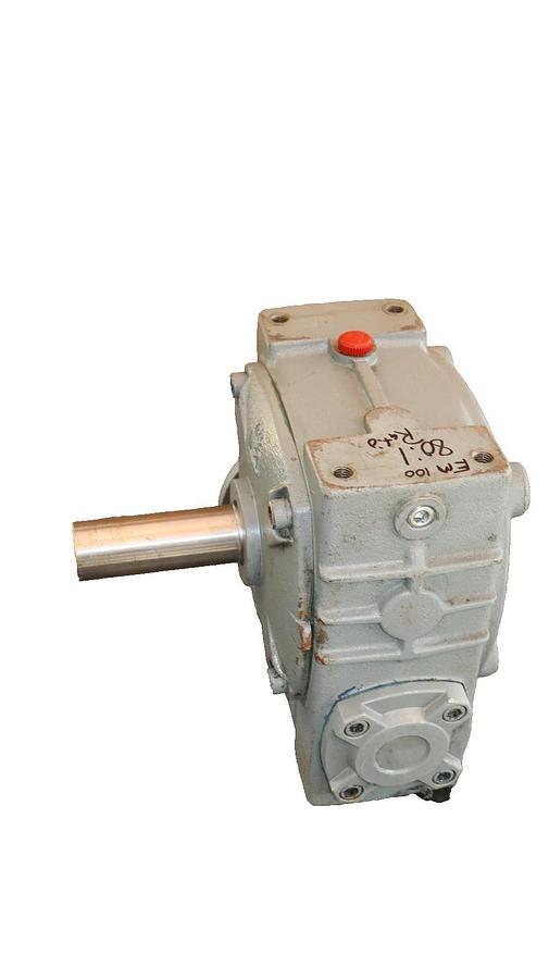 Used Speed Reducer Gear Box 80:1 EM 100 EM100 Ratio 80:1 Right Angle