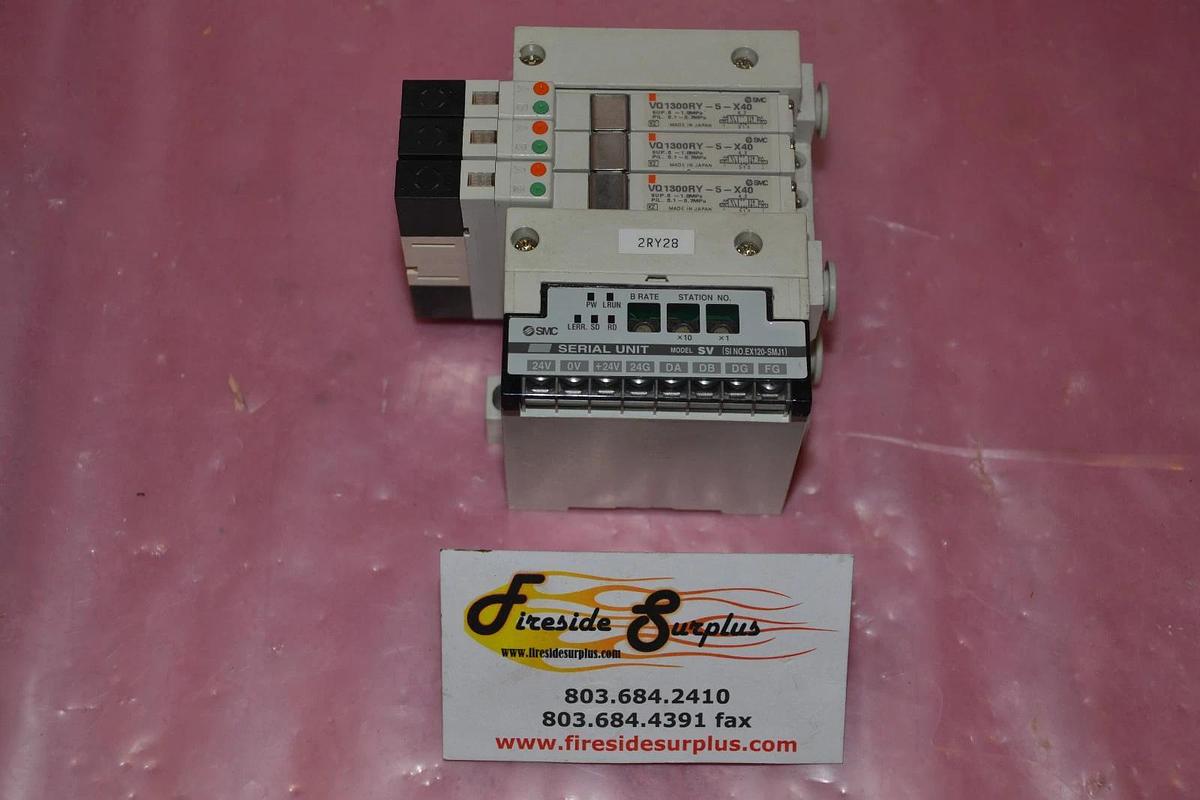 Used SMC MANIFOLD EX120-SMJ1 SOLENOID VQ1300RY-5-X40 VQ1300RY5X40 VQ1300RY 5 X40
