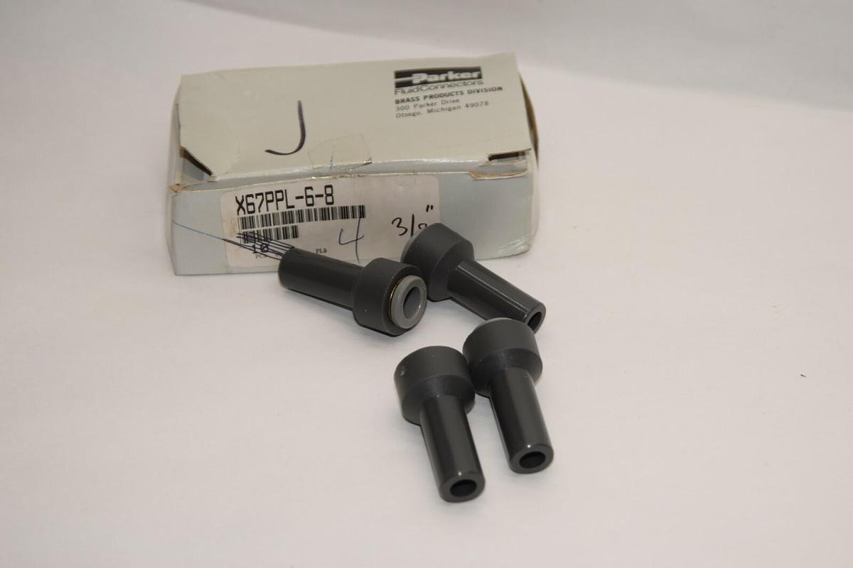 (NEW - Lot of 4) PARKER X67PPL-6-8 X67PPL68 3/8" Prestolock Fitting