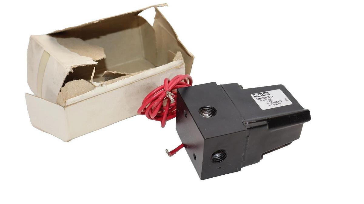 PARKER  Solenoid Valve T20025H1F21 1/4" 12Vdc T-Valve (NEW)