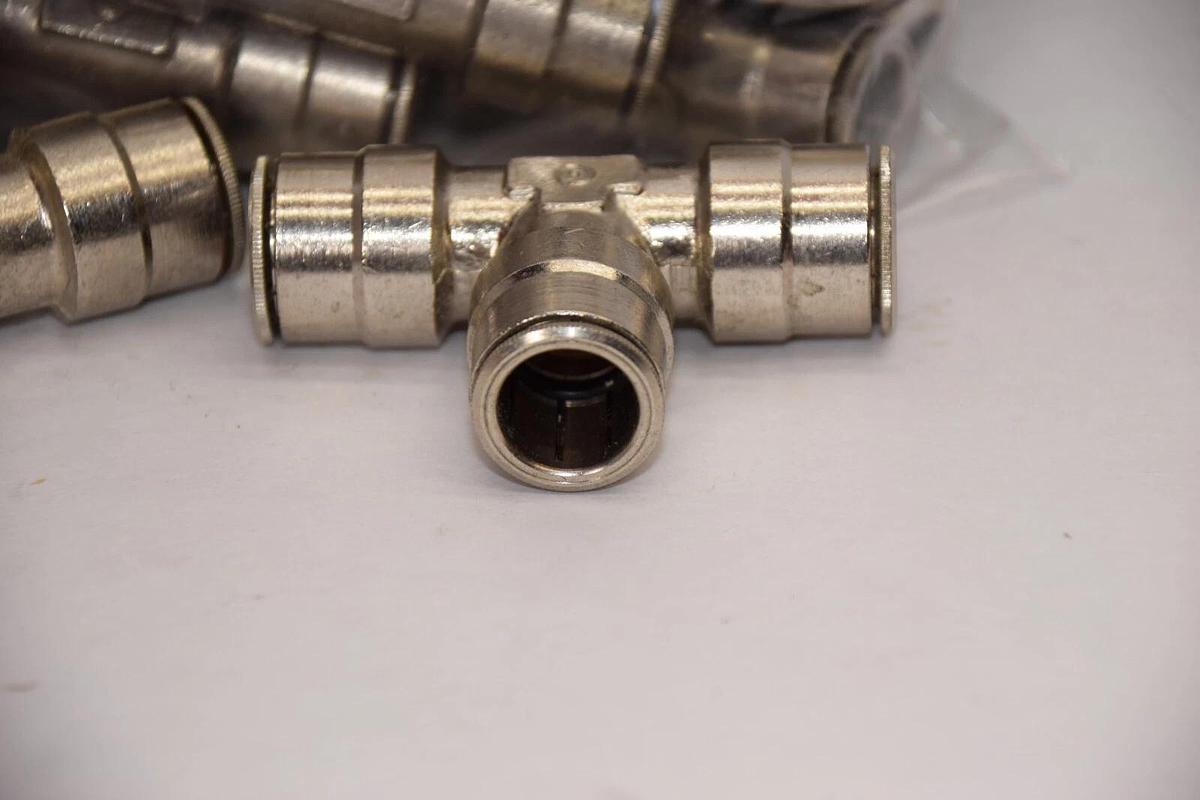 (NEW - Lot of 13) Stainless Push-to-Connect 1/2" Tee Fitting