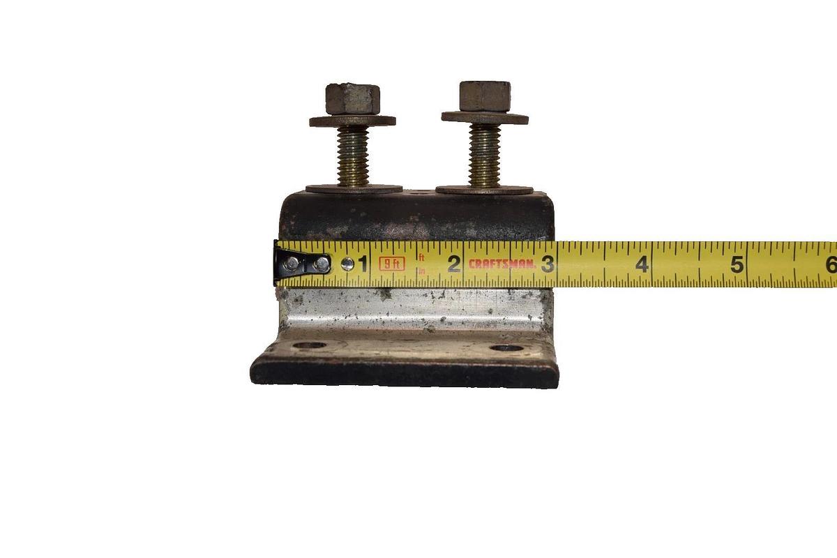 Used 3" x 1-1/2" x 1" x 1-1/2" Brace Bracket with 3/8" Studs  (Lot of 2)