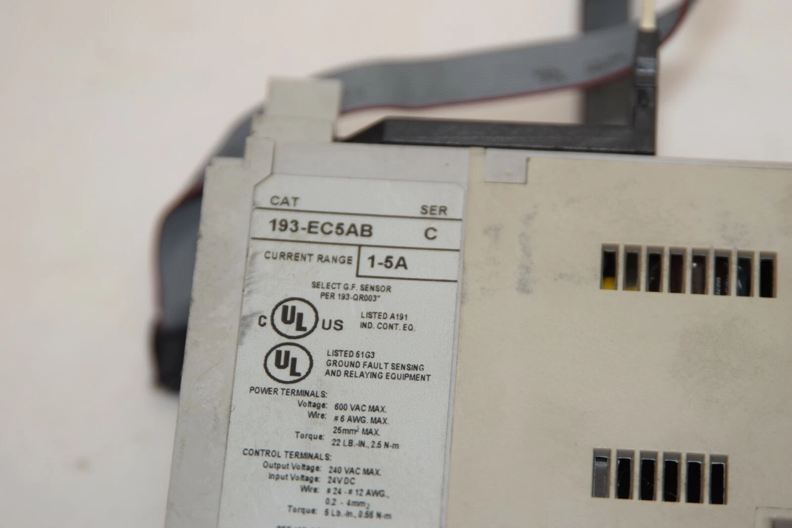 Used Allen Bradley Overload Relay 193EC5AB 193-EC5AB Ser C 1-5A