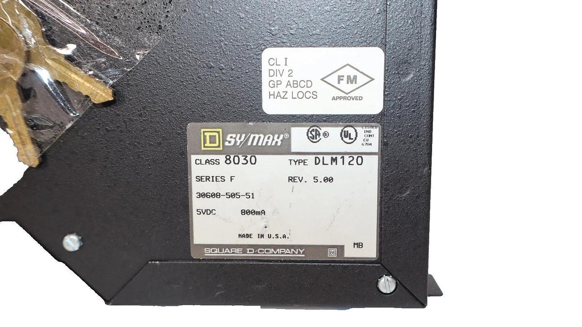 Used Square D Sy/Max Data Logger 8030 DLM120 8030DLM120 Series F with Keys
