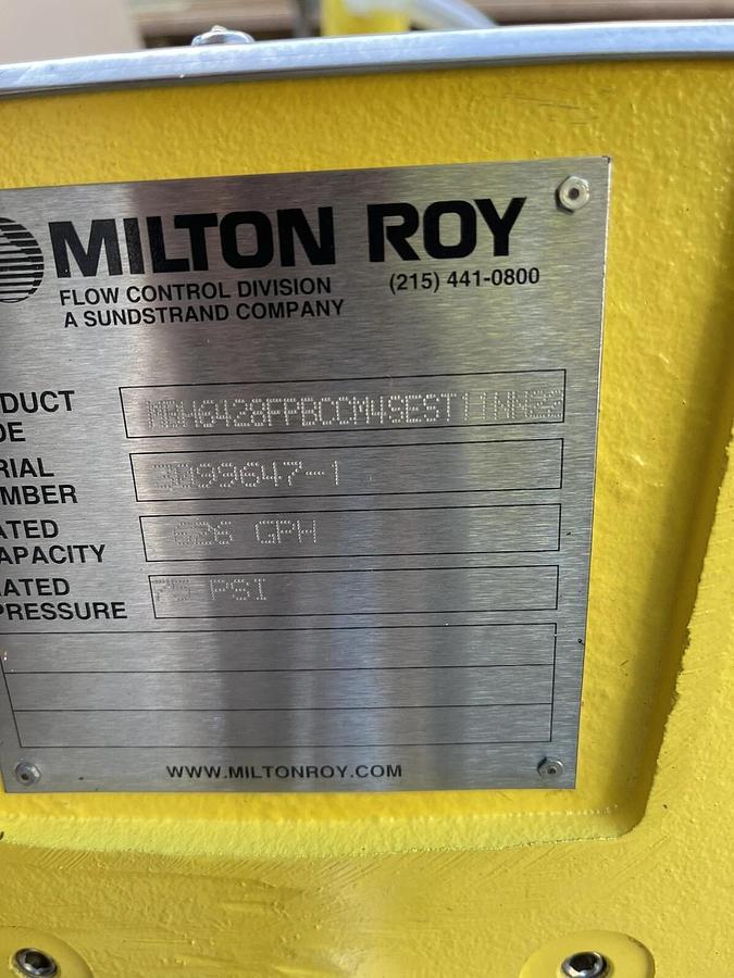 (New) Milton Roy Metering Pump mbh6428fpbccm4sest11nn22 626 GPH