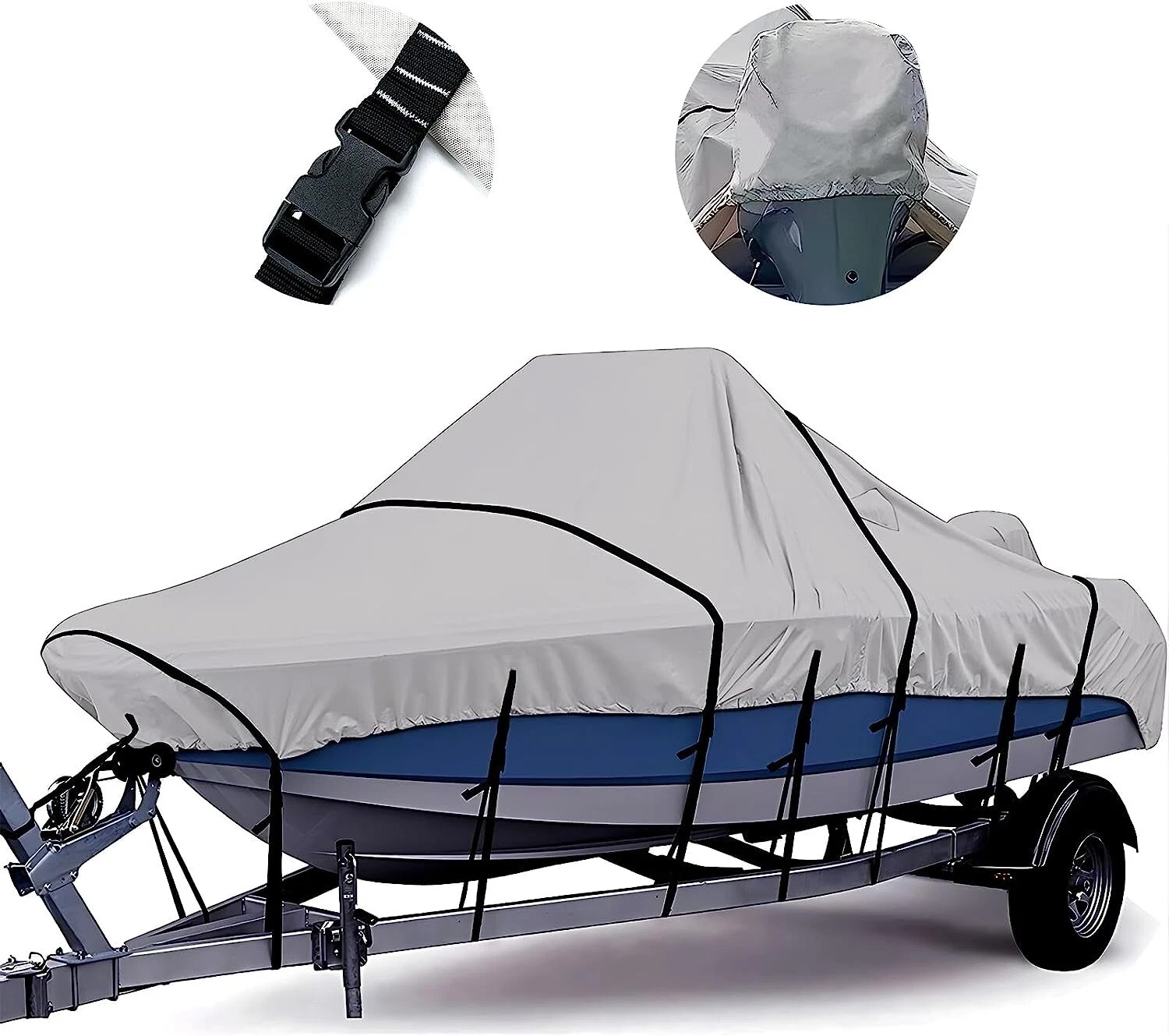 Tuszom Waterproof Center Console Boat Cover Heavy Duty 900D, 17'-18.5" x98" wide