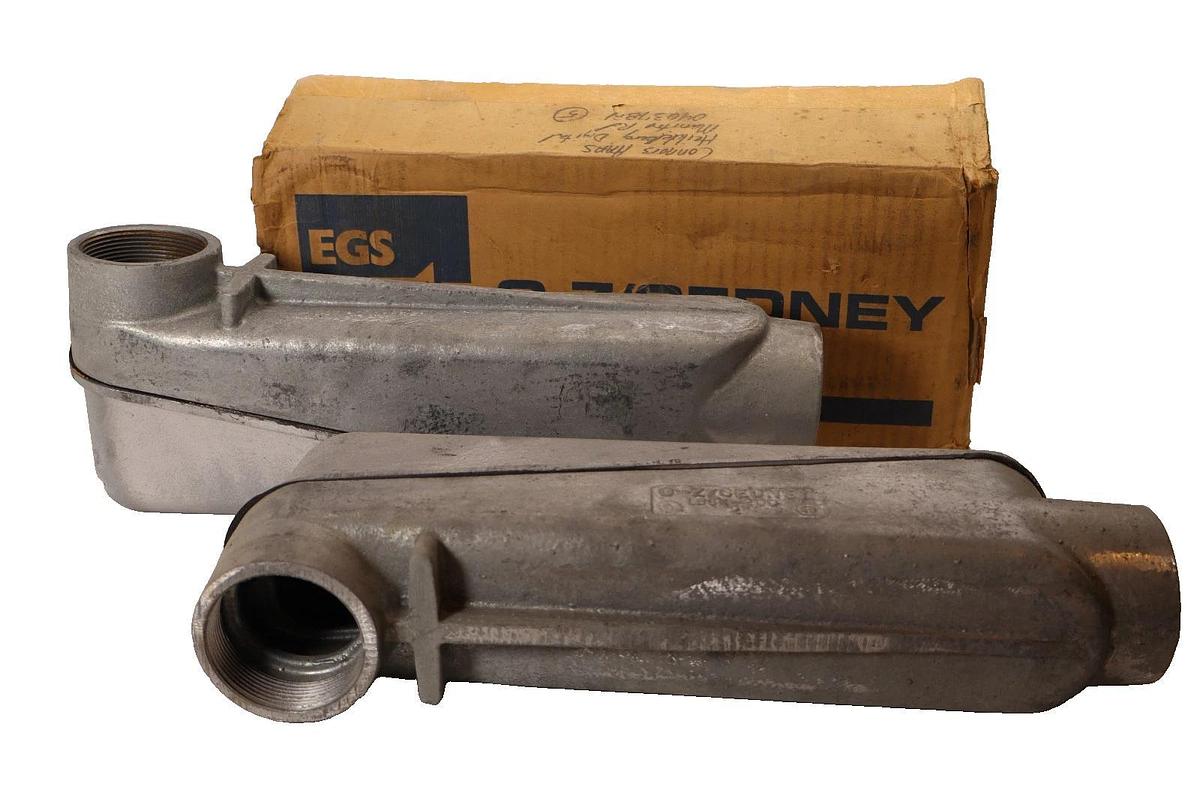 O-Z Gedney LB6X-200G 2" Conduit Mogul Pulling Elbow Gray Iron Galv (New - Box 2)
