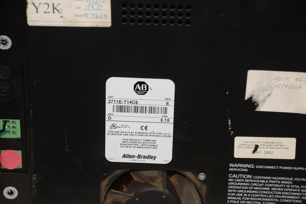 Used Allen Bradley Panelview 1400E  2711E-T14C6  Ser E Rev D