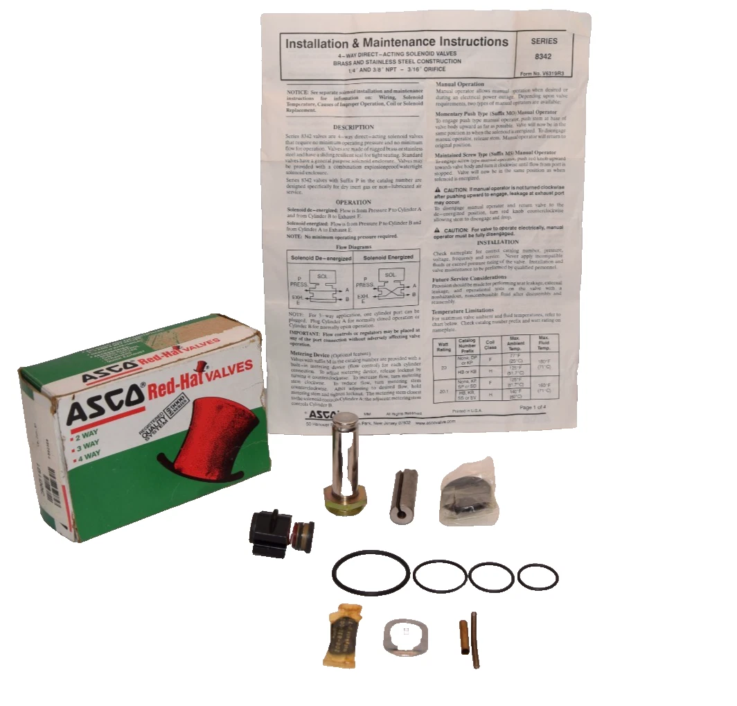 Asco Red-Hat Valves 306191 Solenoid Valve Rebuild Kit (New)
