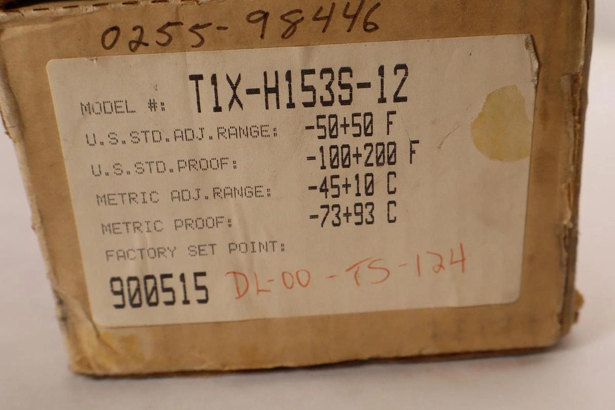 Barksdale T1X-H153S-12 10A 125V Gold Line Temperature Switch (New)